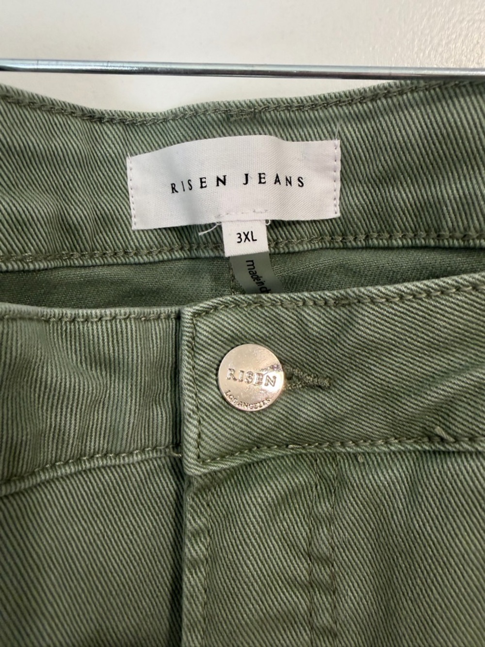 Sage Green Risen Straight Leg Jeans - Picture 2 of 10